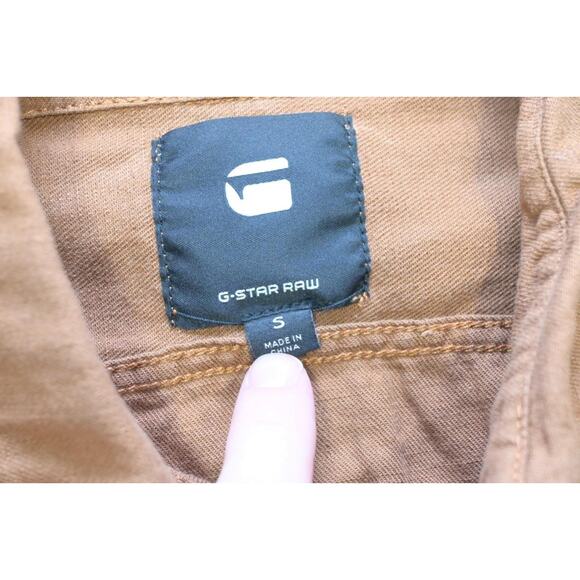 G Star Raw Button Up Shirt Front Pockets Short Sleeve Brown Mens Sz Small - Picture 9 of 11